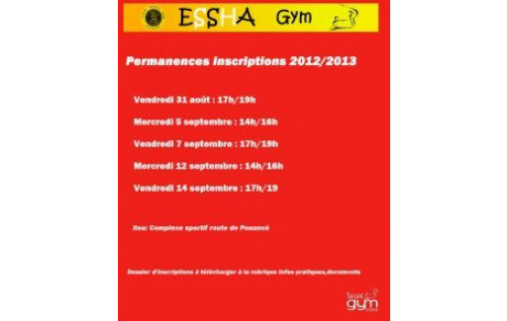 Permanences inscriptions 2012/2013