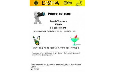 photo du club et pot de l'amitié Samedi 20 Octobre